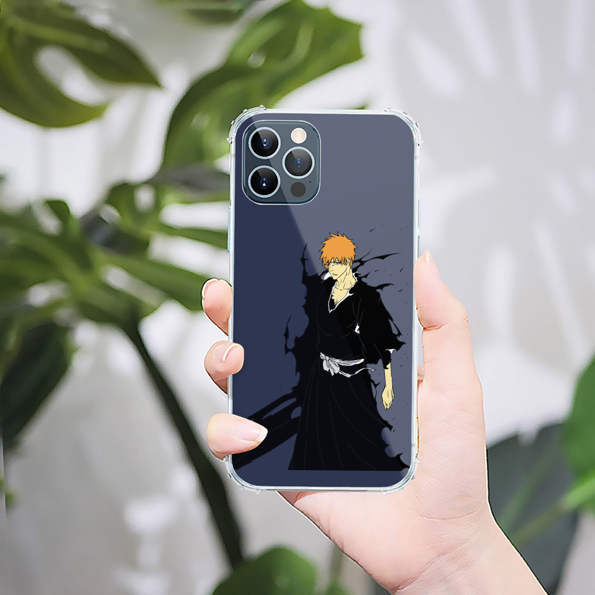 ブリーチ 黒崎一護（くろさき いちご）BLEACH Kurosaki Ichigo 【iPhone 12シリーズ対応】透明スマホケース（クリアソフトケース）